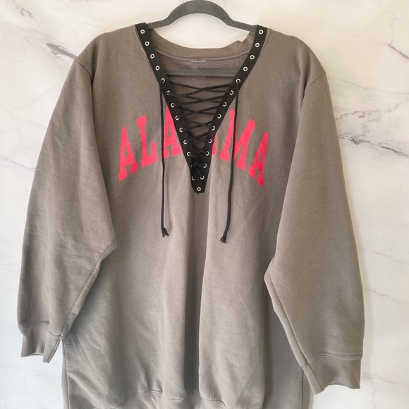 Alabama Crimson Tide Custom PLUS Lace Up Pullover Sweatshirt - Picture 3 of 7